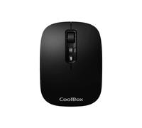 CoolBox W02 Ratón Inalámbrico Silencioso con Botón IA, Recargable, Ambidiestro, Triple Conexión Inalámbrica BT3.0, BT5.0 y 2.4Ghz, dpi Ajustable. Mouse Inalámbrico para Portátil,PC,Mac,Apple. Negro