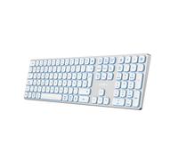 COOLBOX Teclado Moonlight B431 Inalámbrico RGB Retroiluminado Bluetooth 5.1 y RF 2.4G, Teclas Blancas y Cuerpo Plateado de Aluminio, Batería Recargable 1850mAh