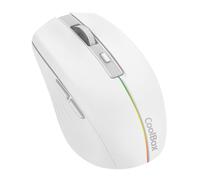 CoolBox W01 Ratón PC Inalámbrico 2.4GHz con 6 Botones, Batería Recargable, 1600 dpi, Tecnología Óptica, Iluminación Rainbow. Color Blanco