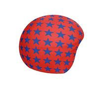 COOLCASC® Estrellas Azules Fondo Rojo - Funda para Casco Universal - Funda Casco esquí - Personaliza tu Casco con una llamativa y Divertida Funda Protectora - Talla única - Regalos niños
