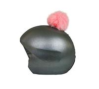 COOLCASC Exclusive Plateado pon-pon Rosa - Funda para Casco Universal - Accesorio Coquette para Esquiar - Talla única