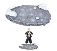 CoolChange Base de piedra Diorama, placa de suelo para figuras de anime y figuras de acción, pintada a mano, 32 x 19 cm, pantalla de resina antideslizante gris (placas de piedra de invierno)