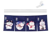 CoolChange Cortina de puerta japonesa Maneki Neko | 85 x 30 cm | Puerta Noren de tela | Gato asiático