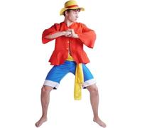 CoolChange Disfraz Cosplay de Monkey D. Luffy después de los Dos años de separación con Camisa, Pantalones y Sombrero | Tallas: S-XXL