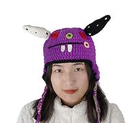 CoolChange Divertido gorro de ataque de conejo para adultos | Sombrero de invierno de conejo monstruo loco | Lila, morado, Talla única
