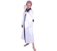 CoolChange Kimono de Ryomen Sukuna, disfraz de cosplay para fans de Jujutsu Kaisen, con tatuaje facial, talla L