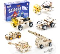 Cooldele 6 en 1 madera STEM experimentos para niños a partir de 8 9 10 11 12 13 14, madera DIY coche aviones kit de construcción kit de construcción niños juguetes regalos a partir de 8 - 14 años