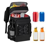 Cooler Backpack, Waterproof Bag, 15.75x11.02x8.66 Inches, Ice Chest Tote, Soft Reusable for Camping, Hiking, School, Fishing, Picnic, Lunch, Work, Travel, Outdoor Activities, Beach, Sports