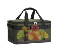 Cooler Bag - 39.5x25.5x21cm Oxford Cloth Thermal Insulation Bag, Khaki/Green | Cooler Tote | Portable Lunch Box Carrier For Camping, Beach, Fishing, Picnics & Road Trips
