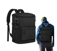 Cooler Bag, Waterproof Thermal Bag, Insulated Backpack Cooler, Lightweight Lunch Picnic Ice Chest 11.02x5.91x13.78 Inches for Beach Work Camping, Black, Gray