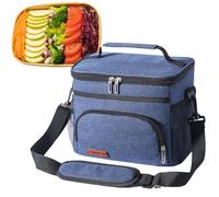 Cooler Bags, High Capacity Lunch Box, 9.45x6.69x7.87 Inches Reusable Leakproof Insulated Multi-Compartment Lunch Tote with Shoulder Strap, Food Containers for Adults, Work Picnic Travel Use