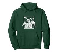 Cooler Demon mit Hörner Der Tot Hoodie Der Tod Tshirt Teufel Sudadera con Capucha, Unisex para Adultos, Verde Bosque, XL
