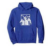 Cooler Demon mit Hörner Der Tot Hoodie Der Tod Tshirt Teufel Sudadera con Capucha, Unisex para Adultos, Azul Real, XL