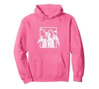 Cooler Demon mit Hörner Der Tot Hoodie Der Tod Tshirt Teufel Sudadera con Capucha, Unisex para Adultos, Rosa Brillante, M