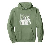 Cooler Demon mit Hörner Der Tot Hoodie Der Tod Tshirt Teufel Sudadera con Capucha, Unisex para Adultos, Verde Salvia, XXL