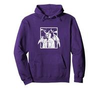 Cooler Demon mit Hörner Der Tot Hoodie Der Tod Tshirt Teufel Sudadera con Capucha, Unisex para Adultos, Morado, M