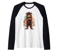 Cooler Hip-Hop Teddy Rap Oso - Streetwear Summer Design Camiseta Manga Raglan