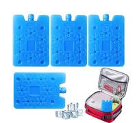 Cooler Ice Packs 4 Pieces Portable Reusable Box4pcs便携式空调冰袋，可重复使用的冷冻冰块，适用于午餐
