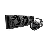 Cooler Master 360 Atmos Stealth - Enfriador líquido AIO de alto rendimiento, bomba de doble cámara R9|i9, cubierta personalizada, Mobius 120 PWM, AMD Ryzen AM5|4, plataforma Intel LGA 1851|1700