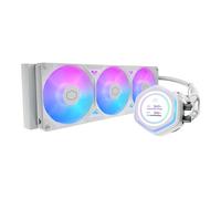 Cooler Master Atmos II 360 Panel LCD blanco FreeForm 2.0 Enfriador líquido de CPU, bomba de doble cámara, iluminación aRGB personalizable, control silencioso, fácil instalación, AMD Ryzen 9 AM5|4