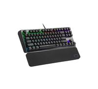 Cooler Master CK530 V2 Teclado mecánico para juegos sin tener interruptor rojo con retroiluminación RGB, controles sobre la mosca y placa superior de aluminio (CK-530-GKTR1-US)