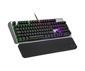 Cooler Master CK550 V2 Mechanical Gaming Keyboard - RGB Backlighting, On-The-Fly Controls, Aluminium Top Plate and Wrist Rest Included - UK Layout/Red Switches