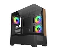 Cooler Master Elite 690 Wood ATX - Carcasa para PC de Torre Media, 3 Ventiladores ARGB PWM de 120 mm, GPU de 425 mm, Soporte de radiador de 360 mm, Vidrio Templado panorámico, USB Tipo C 3.2, chasis