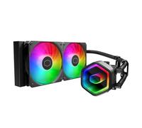 Cooler Master Enfriador líquido de CPU 240 Core II AIO, R9|U7|i7, bomba G9R de doble cámara, espejo infinito aRGB, tubo de 400 mm, radiador de 240 mm, ventilador PWM de 120 mm, AMD Ryzen AM5|4,