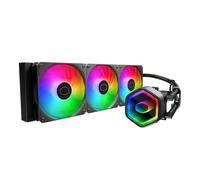 Cooler Master Enfriador líquido de CPU 360 Core II AIO, R9|U9|i9, bomba G9R de doble cámara, espejo infinito aRGB, tubo de 400 mm, radiador de 360 mm, ventilador PWM de 120 mm, AMD Ryzen AM5|4,