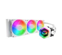 Cooler Master Enfriador líquido de CPU 360 Core II blanco AIO, R9|U9|i9, bomba G9R de doble cámara, espejo infinito aRGB, tubo de 400 mm, radiador de 360 mm, ventilador PWM de 120 mm, AMD Ryzen AM5|4,