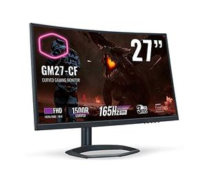 Cooler Master GM27-CF Monitor Curvo para Gaming - 27" 1500R FHD (1920x1080) 165Hz, 3ms GTG, Panel VA, AMD FreeSync Premium, Altavoces Integrados, Soporte de Aluminio, DP y HDMI -Enchufe EU, Negro