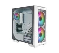 Cooler Master HAF 500 Caja PC Blanca - Mid-Tower, 2 Ventiladores ARGB Preinstalados de 200mm, Ventilador GPU Giratorio de 120mm, Refrigeración Versátil, Panel Lateral de Vidrio Templado, Top Extraíble