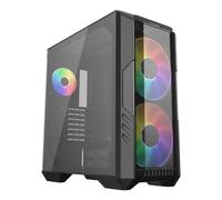 Cooler Master HAF 500 - Torre media ATX de alto flujo de aire, panel frontal de malla, ventiladores de iluminación ARG personalizables duales de 200 mm, ventilador de GPU giratorio, USB 3.2 Gen 2 tipo