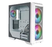 Caja ordenador gaming atx coolermaster haf 500 blanca cristal templado - 2 x 200mm argb frontal - 1 x 120mm trasero argb - 1
