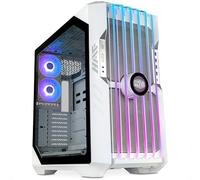 Cooler Master HAF 700 EVO White Caja PC - Full-Tower, Admite E-ATX, 5 Fans, Soportes de Radiador Giratorios, Refrigeración High-Airflow, Pantalla LCD Real-Time, Aspas ARGB Edge-Lit, Panel Lateral TG
