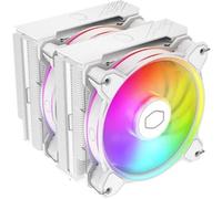 Cooler Master Hyper 622 Halo Disipador de CPU - Acabado Aluminio, 6 Heat Pipes Contacto Directo Continuo, Heat Sink Doble Torre, Ventiladores Duales Halo2, Detecta ARGB, Soporte LGA1700 y AM5, Blanco