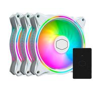 Cooler Master MasterFan 3en1 MF120 Halo Edición Blanca ARGB: Ventilador de Caja y Refrigerador, Doble Anillo Iluminación ARGB, Aspa Híbrida, Sensor Protección, Amortiguador Vibración, con Controlador