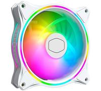 Cooler Master MasterFan MF120 Halo White Edition - Ventilador ARGB de 3 pines, 24 LED independientes, ventilador de presión estática PWM de 120 mm, almohadillas absorbentes para carcasa de computadora