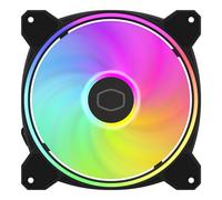 Cooler Master MasterFan MF140 Halo² - Ventilador de doble anillo ARGB Gen 2 LED, 120 mm 1600 rpm PWM dinámico, aspas de ventilador ampliadas, marco híbrido para carcasa de PC, enfriador de líquido y