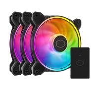 Cooler Master MF120 Halo² - Carcasa de PC 3 en 1, enfriador líquido, ventilador de enfriador de aire, ventilador de 120 mm, anillos aRGB de doble bucle, PWM dinámico de 2.050 RPM, cuchillas de