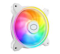 Cooler Master MF140 Halo² - Ventilador para caja de PC, refrigeración líquida y por aire de 140 mm, anillos aRGB de doble aro, PWM de 2050 r. p. m., aspas Air Balance, marco híbrido, blanco