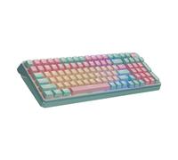 Cooler Master MK770 Macaron Teclado mecánico inalámbrico RGB para juegos, interruptores rojos lineales Kailh Box V2, estructura de junta, intercambio en caliente, Bluetooth, 2.4 GHz, dial táctil de 3