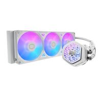 Cooler Master ML 360 Atmos II VRM Fan ARGB CPU Liquid Cooler - Blanco | Compatible con los últimos LGA1851, LGA1700, AM5, AM4 Socket | Nueva bomba de perfil ultrabajo | AIO de 360 mm | Ventiladores de