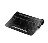 Cooler Master NotePal U3 PLUS Base de Refrigeración para Ordenador Portátil - 3 Ventiladores de 80mm Fáciles de Mover, Estructura Función Protección y Transportación, Ergonómica de Aluminio - Negro