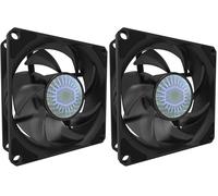 Cooler Master SickleFlow 80 Ventilador de Caja: 80 mm, Aspas Air Balance Mejoradas, 30 CFM, 2.75 mmH2O, 6 a 25 dBA, 4-Pin PWM, Sin LED, Negro (Paquete de 2)