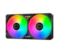 Cooler Master SickleFlow Edge 240 - Carcasa de PC aRGB de un solo marco, ventilador enfriador líquido, 240 mm, práctico cable modular único, PWM 2.050 RPM, cuchillas de equilibrio de aire, rodamiento