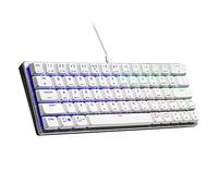 Cooler Master SK620 Teclado mecánico de perfil bajo 60% plata/blanco, interruptores táctiles marrones, RGB personalizable, diseño ergonómico, conectividad USB-C, Mac/Windows, QWERTY (SK-620-SKTM1-US)