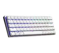 Cooler Master SK622 - Teclado mecánico para Juegos de Perfil bajo inalámbrico Bluetooth Plateado y Blanco, interruptores Azules de Clic Personalizables, diseño ergonómico, Mac/Windows, QWERTY
