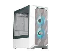 Cooler Master TD300 Mesh Caja PC Blanca - Minitorre, Alto Flujo de Aire, 2 Ventiladores ARGB 120mm, Admite MB Micro-ATX Mini-ITX, Panel Lateral Vidrio Templado, Parte Superior Extraíble, Hub ARGB/PWM
