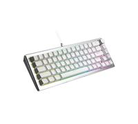 Cooler Master Teclado mecánico CK720 intercambiable en caliente 65% plateado/blanco, interruptores blancos Kailh Box V2 Soft Click, RGB personalizable, conectividad USB-C, dial de 3 vías, QWERTY
